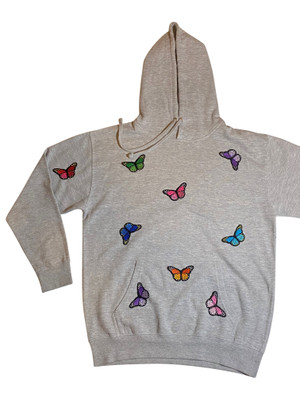 Grey Butterfly Hoodie 