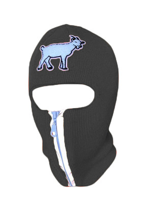 Dark Grey  reflective zip up Balaclava with Goat, ski mask