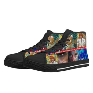 Turning Scars into Art High Top Canvas Shoes Black or White