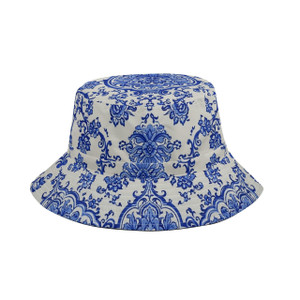 Porcelain Bucket Hat with Adjustable String, front view
