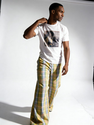 Made From Scratch Yellow Plaid Jean Pants