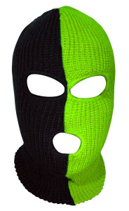Ski Mask Slime 3 holes slime green and black Ski Mask Slime 3 holes slime green and black