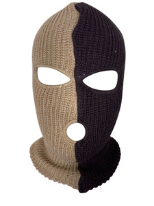 Ski Mask Coffee colors 3 holes half brown half beige Ski Mask Coffee colors 3 holes half brown half beige