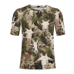 Camo Goat  Print T-shirt Camo Goat  Print T-shirt