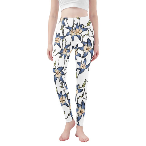 Lilac Lily White Yoga Pants Leggings