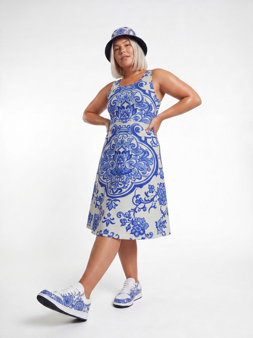 Women's A Line Porcelain Sundress