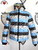 Hooded Bandana Puffer Jacket Black Blue White