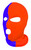 Ski Mask 3 hole Half Purple Half Orange  Duo Two Tone