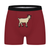 Goat print underwear unisex, Multiple Colors Available, poly spandex Red front view