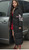 Black Long Puffer Jacket with Wings