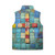 Mosaic Cross Zip Up Puffer Vest