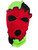 C Block Ski Mask 3 holes Red, Black and Lime Green