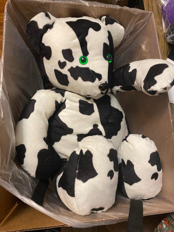 Backpack Teddy Bear Cow Print plush toy Giant 36 inch