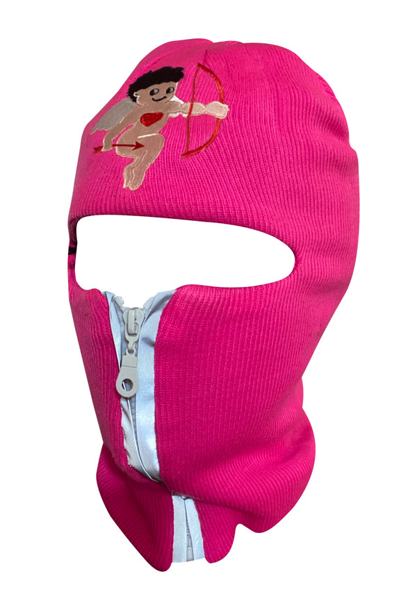 Cupid Neon Pink reflective zip up Balaclava  ski mask
