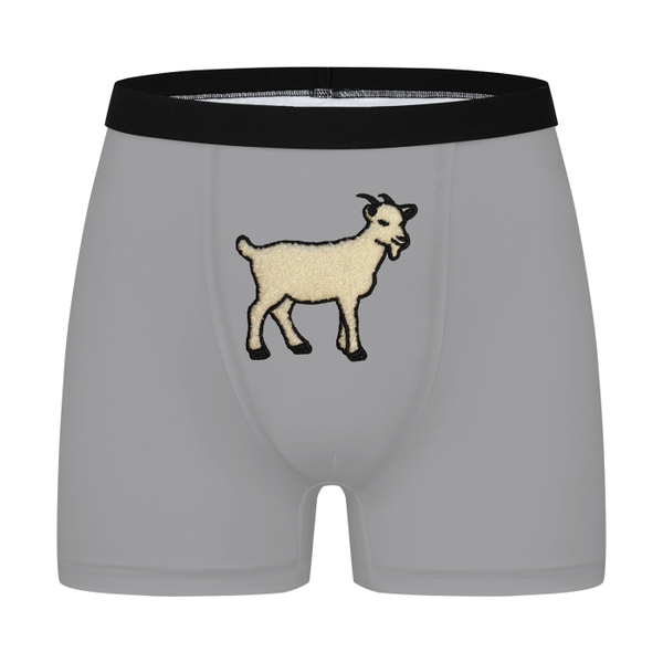 Goat print underwear unisex, Multiple Colors Available, poly spandex Grey Front view