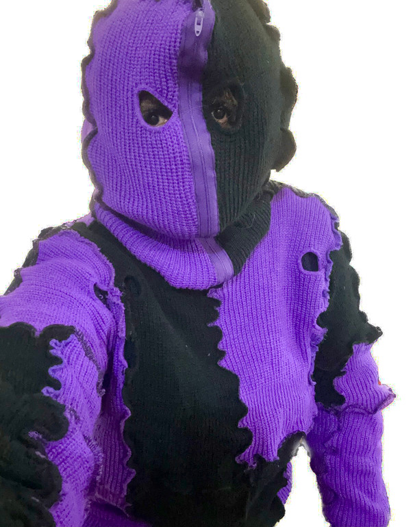 Thingy Patchwork Ski Mask Hoodie