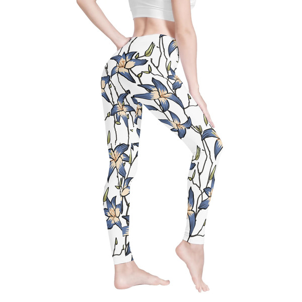 Lilac Lily White Yoga Pants Leggings