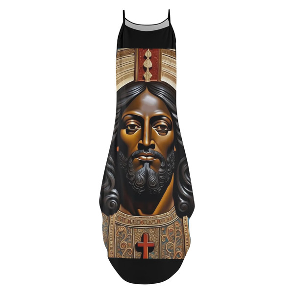 Women's  Sleeveless  Black Jesus Maxi Dress