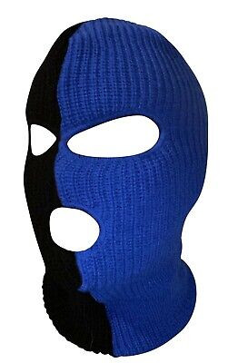 Ski Mask Blue 3 holes Blue and black