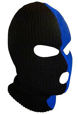 Ski Mask Blue 3 holes Blue and black