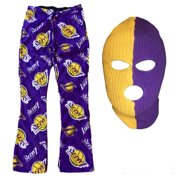 Lakers with Lakers Ski Mask