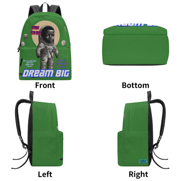 Dream Big Moon Boy Green Backpack