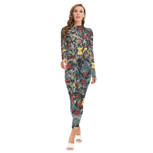 Peek At YOU Jumpsuit With Zipper Long-sleeved High-neck