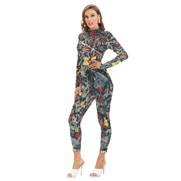 Peek At YOU Jumpsuit With Zipper Long-sleeved High-neck
