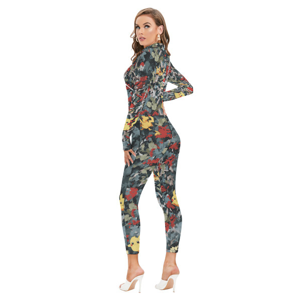 Peek At YOU Jumpsuit With Zipper Long-sleeved High-neck