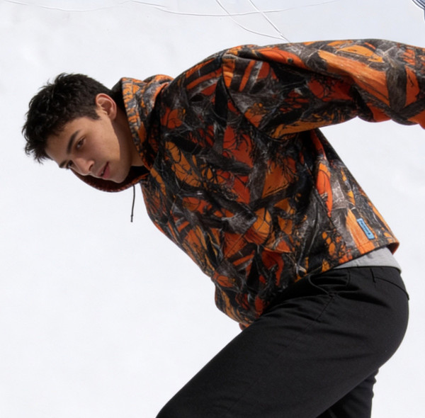 Orange Camo True Timber Double Up Hoodie - Twin Pouch Hoodie