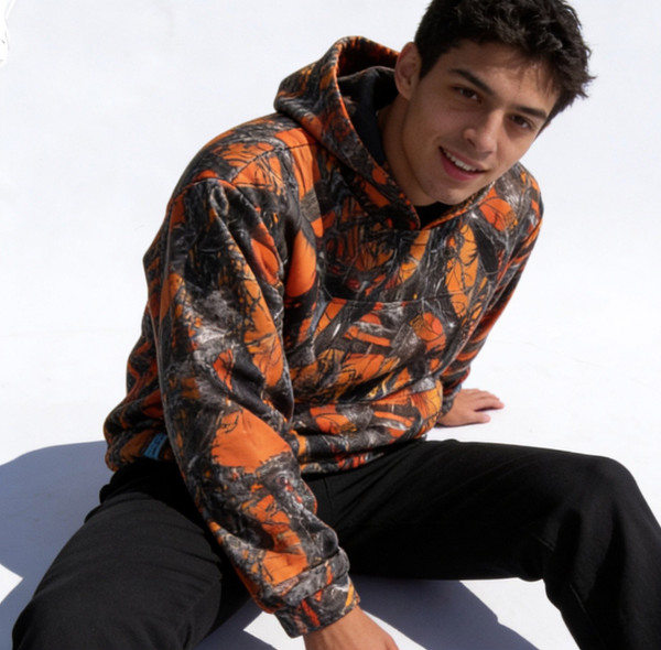 Orange Camo True Timber Double Up Hoodie - Twin Pouch Hoodie