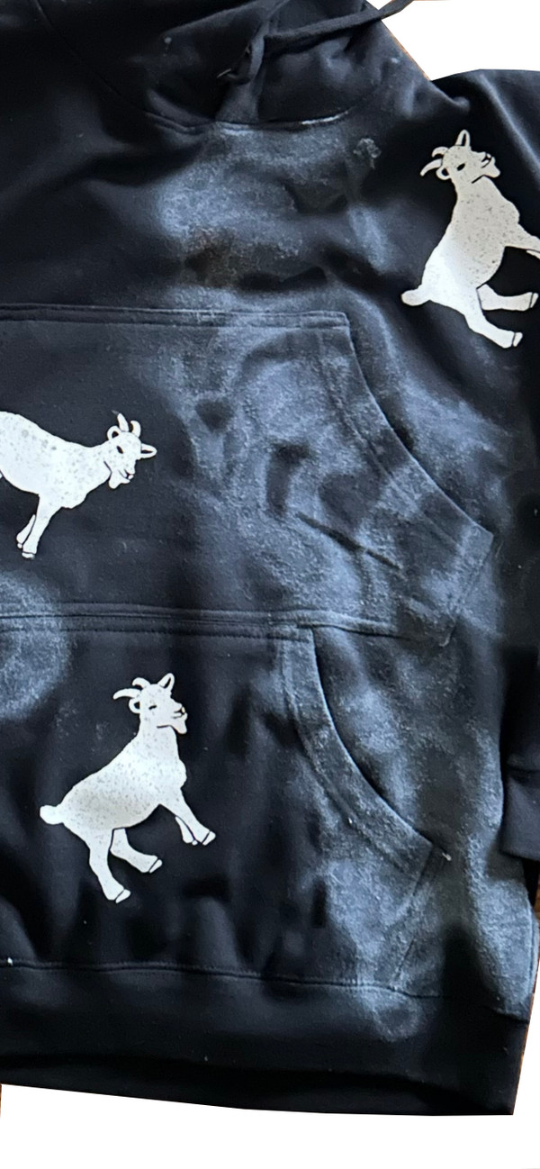 Reflective  Goat  Black Double Up Hoodie - Twin Pouch Hoodie