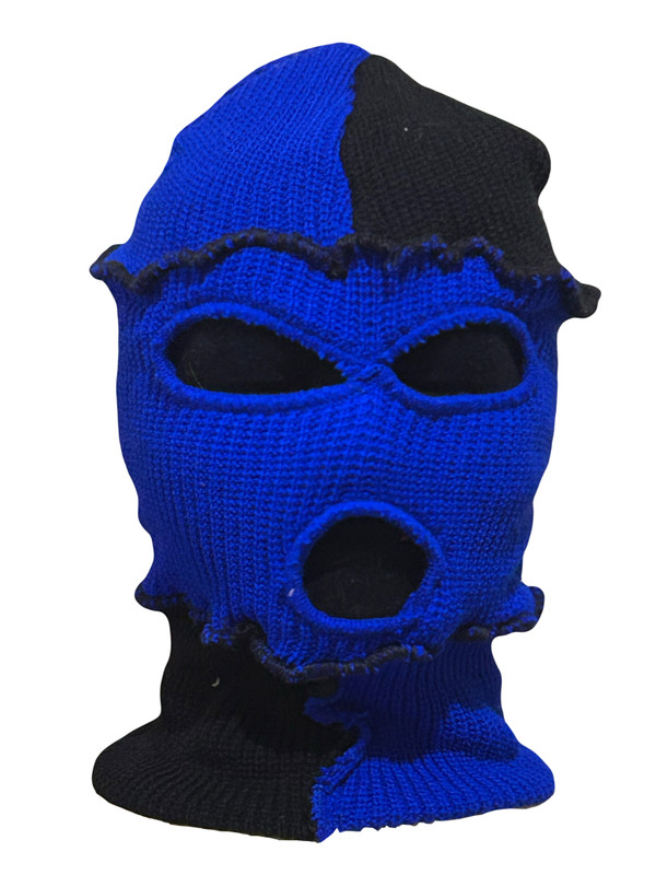 C Block Ski Mask 3 holes Blue and black