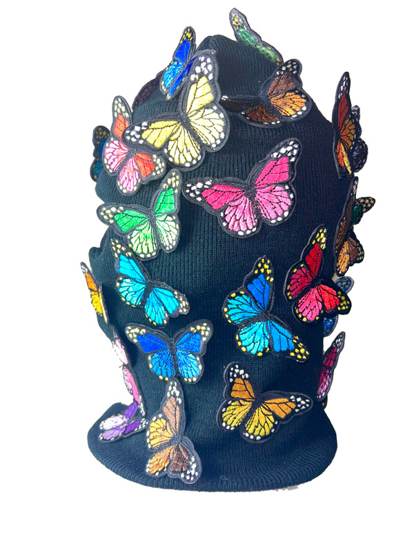 Black All Over Butterfly Reflective zip up Balaclava