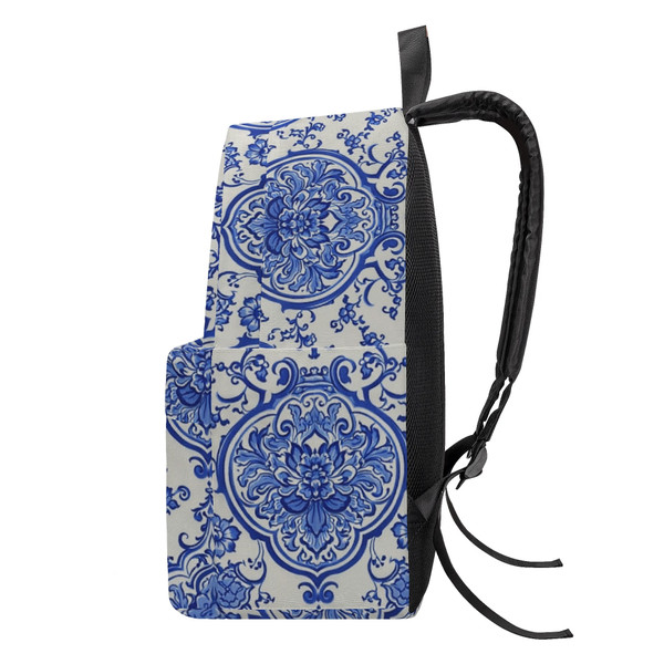 Blue and White Porcelain Backpack side view