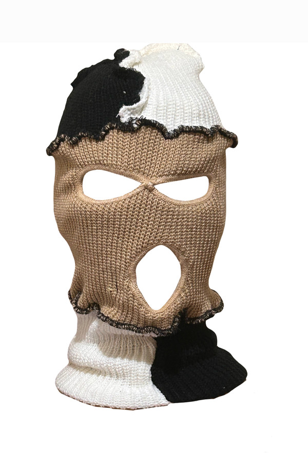 C Block Ski Mask 3 holes White, Beige, Black