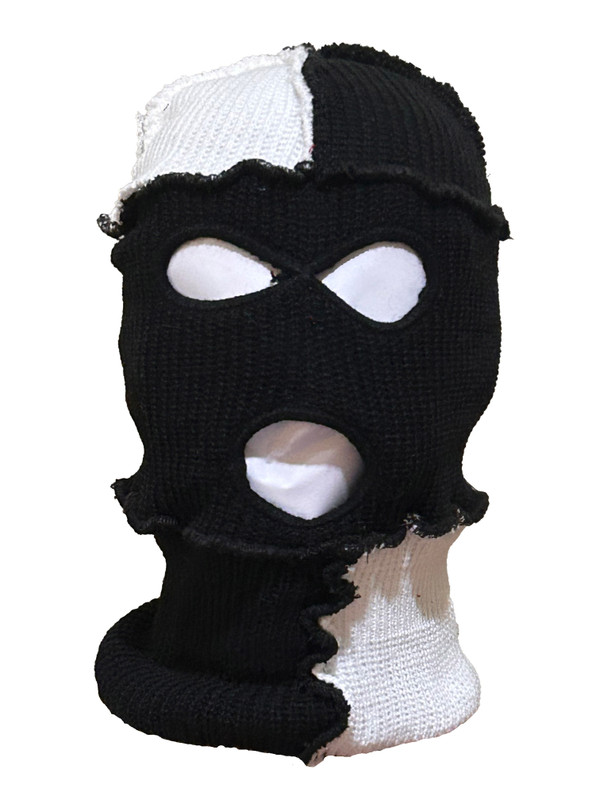 C Block Ski Mask 3 holes White, Black