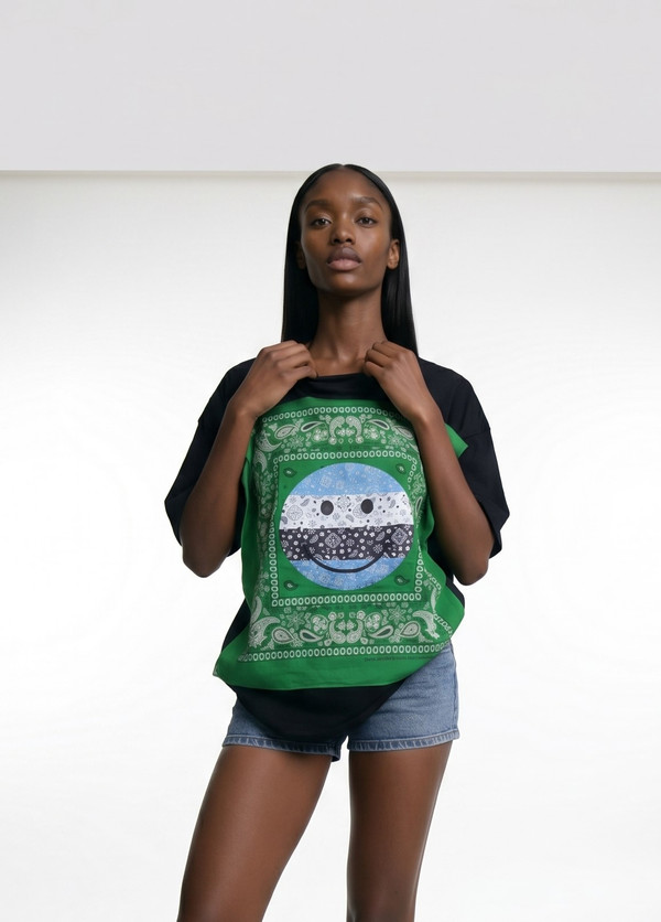 Green Bandana front plain back