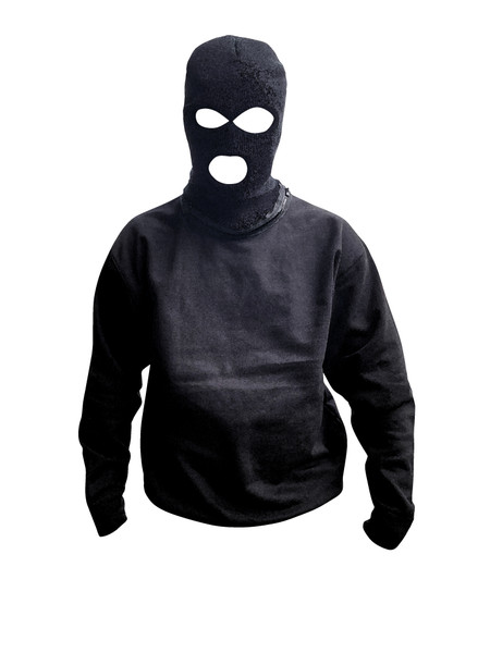 Black Ski Mask Hoodie Removable Ski Mask Rolled Beanie Hat 