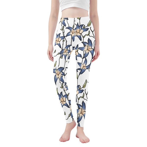 Lilac Lily White Yoga Pants Leggings
