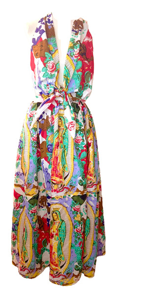 Our Lady Guadalupe Backless Scarf Dress  Adjustable waist
