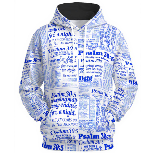 Psalm 30:5 Unisex Pullover Hoodie - Weeping May Endure for a night But Joy Comes in the Morning