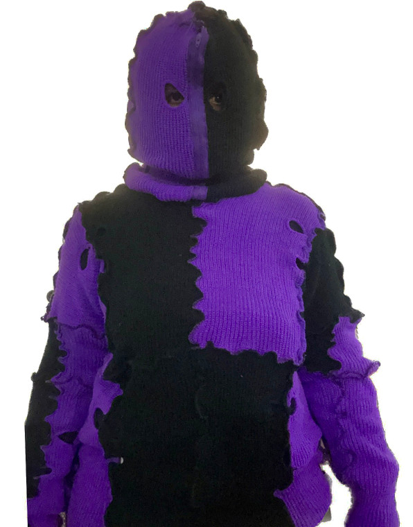 Thingy Patchwork Ski Mask Hoodie