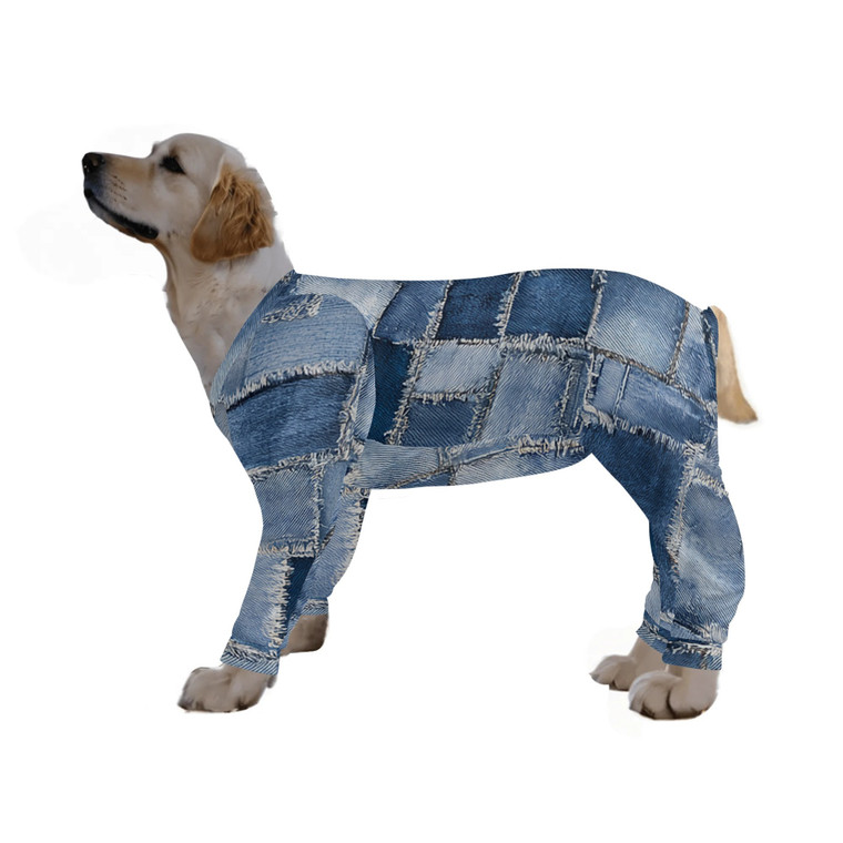 Ripped Denim Dog Pajama  S-4XL