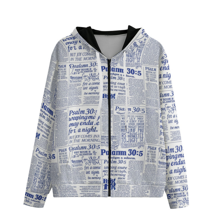 Weep for Joy  Zip Up Cotton Hoodie