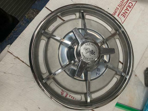 1963 Corvette EARLY hubcap wheel cover Polished OUTER LIP IS PERFECT NO DINGS 