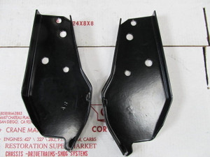 1968 CORVETTE FRONT FRAME BUMPER EXTENSION BRACKETS  PAIR HORNS 68 ONLY