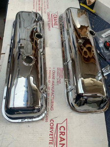 1967  SALE!!   Camaro NOVA  K19 SMOG BRACKET CHROME BIG BLOCK VALVE COVERS 427 435 454