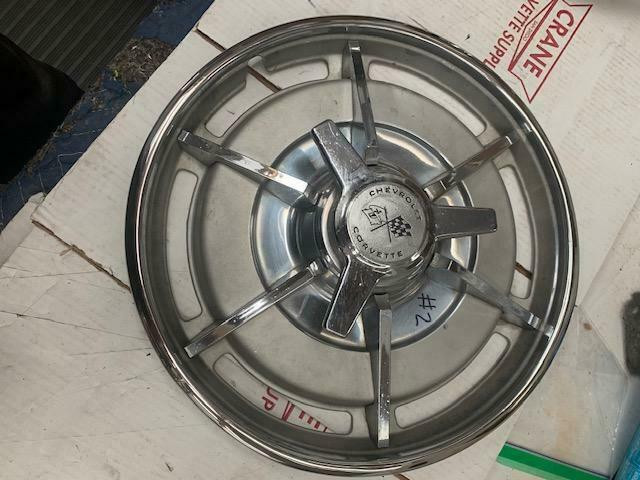 1963 Corvette EARLY hubcap wheel cover Polished OUTER LIP IS PERFECT NO DINGS 