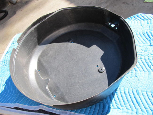 1966-67  Corvette BLACK GLASS NOS GM NEW  FIBERGLASS SPARE TIRE TUB